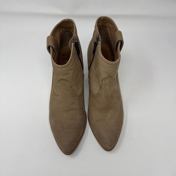 Frye Boots Womens Size 7M Suede Pointed Toe Zip Western Ankle Stacked Heel Shoes - Picture 3 of 9